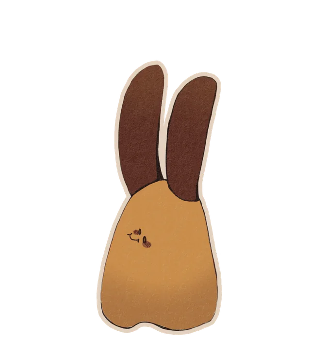 Gombik: a round character with two long ears